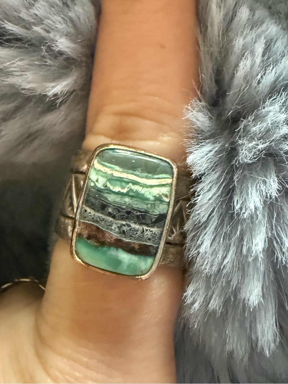 Variscite sterling silver ring
